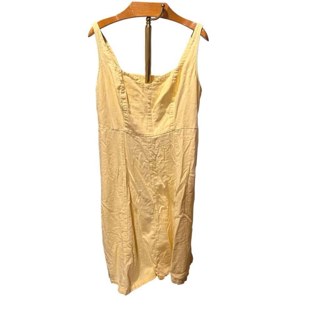 Old Navy Butter Yellow Linen Blend Midi Sweetheart Dress 2X - Picture 2 of 12